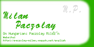 milan paczolay business card